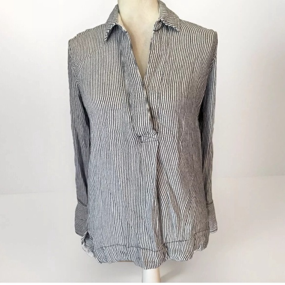 Free People Tops - FREE PEOPLE Navy Stripe Pullover Tunic BOHO Peasant Top